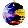 BLue and Yellow Zoomed Fair Rides Christmas Tree Ornament