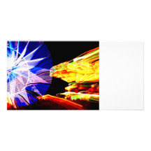 BLue and Yellow Zoomed Fair Rides Photo Card Template