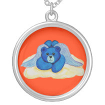 Blue Angel Bear Necklace