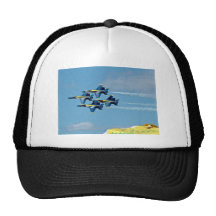 Blue angels in air show trucker hat