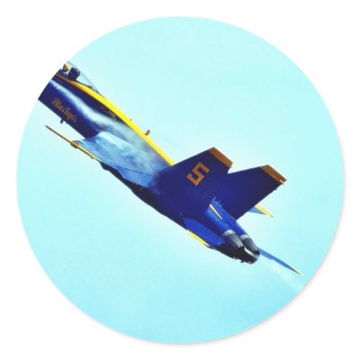 Blue Angles Fighters Jets Pilots Round Sticker by lifesphere