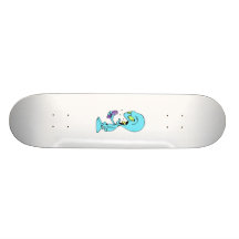 Blue Angry Phone Alien Skate Decks