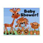 Blue Animals Baby Shower Cards and Postcards
