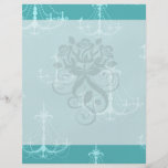 blue aqua chandelier damask pattern full color flyer