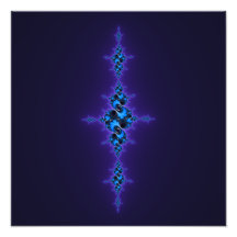 Blue Arabesque on Deep Purple - sparkly fractal Photograph