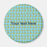 Blue argyle banana pattern refrigerator magnets