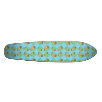Blue argyle banana pattern skate deck