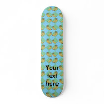 Blue argyle banana pattern custom skateboard