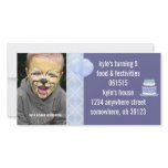 Blue Argyle Birthdy Photo Invitation Custom Photo Card