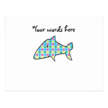 Blue argyle shark postcards