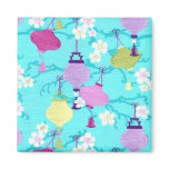 Blue Asian Lanterns Magnet
