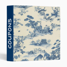 Blue Asian Toile Coupon Binder