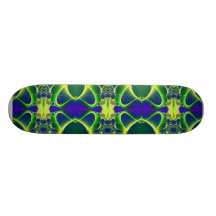 Blue Atom fractal Skate Board Deck