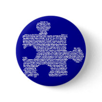 Blue Autism Puzzle Peice Button