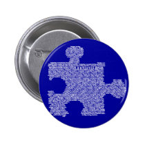 Blue Autism Puzzle Peice buttons