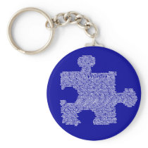 Blue Autism Puzzle Peice keychains