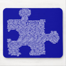 Blue Autism Puzzle Peice mousepads