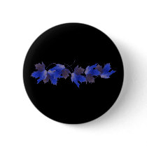 Blue Autumn Leaves Pinback Buttons