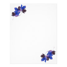 Blue Autumn Leaves Letterhead