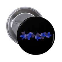 Blue Autumn Leaves Pinback Buttons