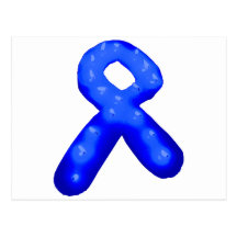 Blue Awareness Ribbon Candle Post Card