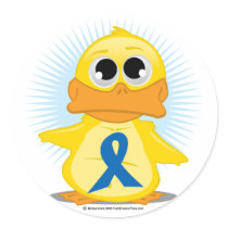 Blue Awareness Ribbon Duck