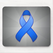 Blue Awareness Ribbon Mousepad