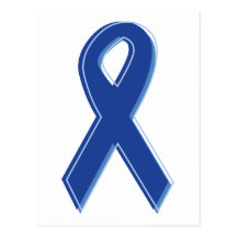Blue Awareness Ribbon Post Card