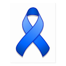 Blue Awareness Ribbon Postcard