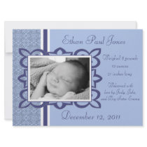 Blue Baby Boy Birth Announcement