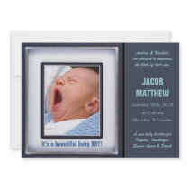 Blue Baby Boy Birth Announcement