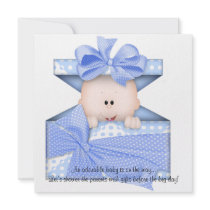 Blue Baby Boy Shower Invitation or Announcement