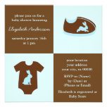 Blue Baby Clothes Custom Invitations