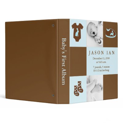 Blue Baby Clothes Photo Book 3 Ring Binders by heartlocked