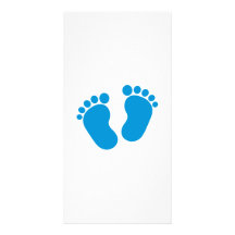 Blue baby feet photo greeting card