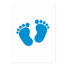 Blue baby feet post card