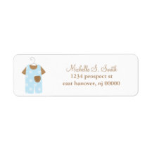 Blue Baby Outfit Address Labels