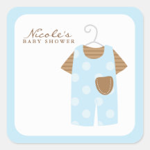 Blue Baby Outfit Square Sticker