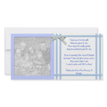 Blue Baby Shower Thank You Card from baby boy Picture Card