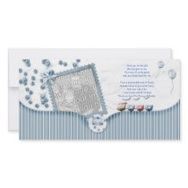 Blue Baby shower Thank You Photo Card from baby