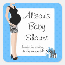Blue Baby Shower Thank You Sticker