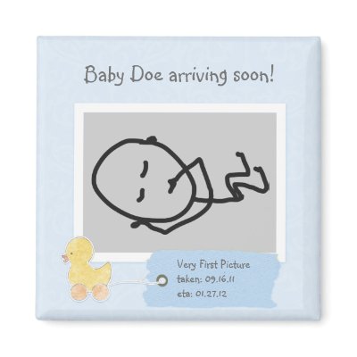 Blue Baby Ultrasound Photo Custom Duck Magnet by FamilyTreed