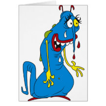 Blue bacteria greeting card