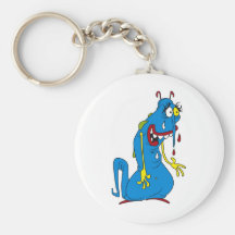 Blue bacteria keychain
