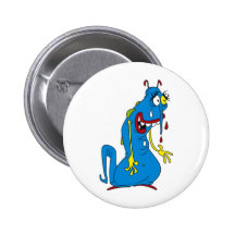 Blue bacteria pinback button