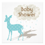 Blue Bambi Baby Shower Inviation Personalized Announcement