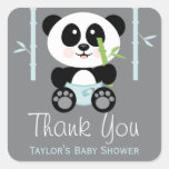 Blue Bamboo Panda Baby Shower Thank You Stickers
