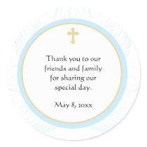 Blue Baptism/Christening Favour Sticker