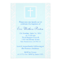 Blue Baptism/Christening Invitation