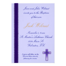 Blue Baptism Invitation